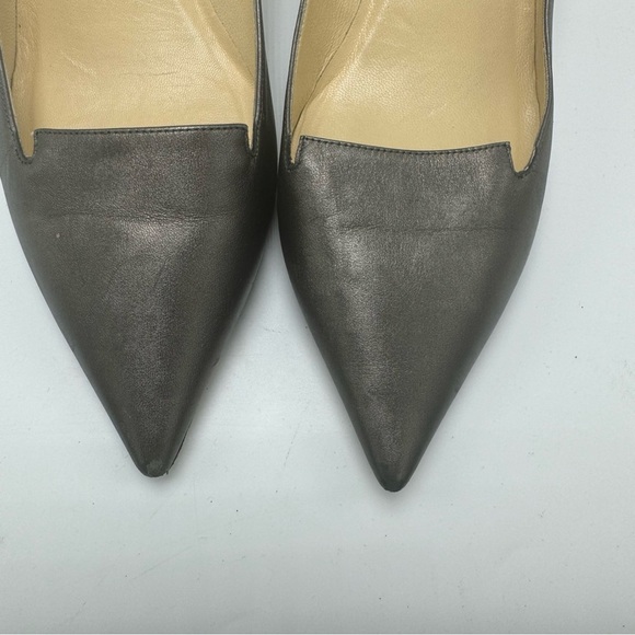 Jimmy Choo Allure Leather Kitten Heels Gray Metallic Pumps IT Size 40.5 US 10.5 - Picture 7 of 12